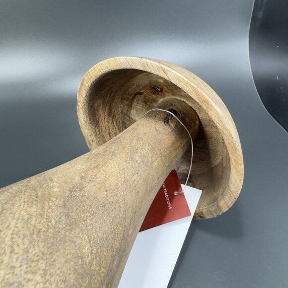 Place And Time Wooden Tall Mushroom Primitive Style Wood Figurine With Labels - Picture 7 of 12